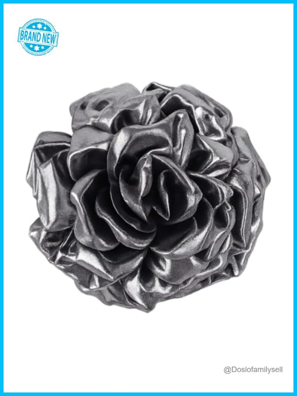 Rose Flower Brooch Pin Handmade Satin Hair Clip Floral Women